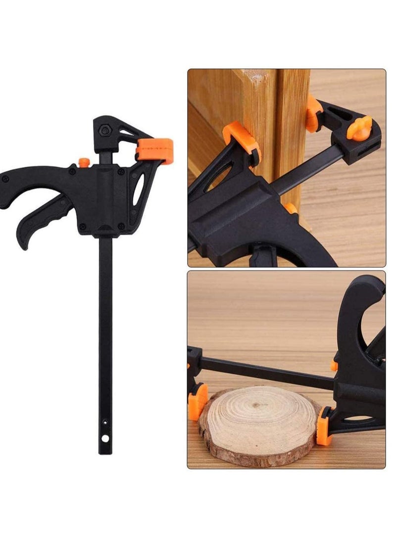 طقم مشابك بار سريعة للم woodworking - مشابك F ذات الترس بيد واحدة بطول 4 بوصات لتثبيت سريع وسهل - 4 قطع - Image 4