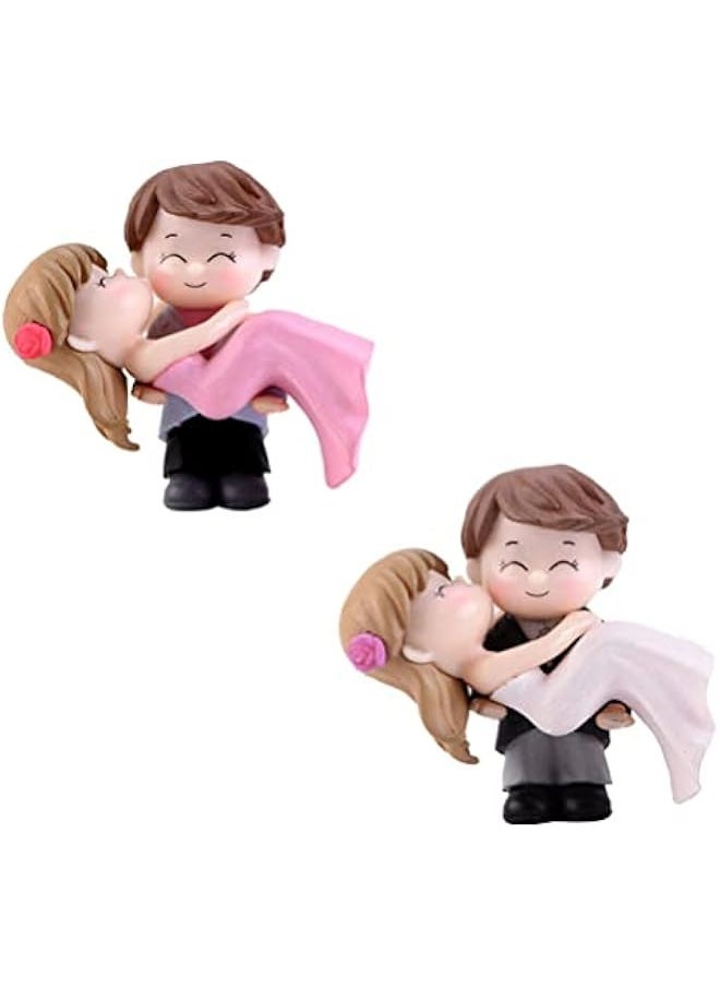 Generic Cake Ornament Wedding, Groom and Bride Couple Figures Resin Decoration for Wedding Engagement Bridal Shower Ornament 2pcs Wedding Decor  - Image 1
