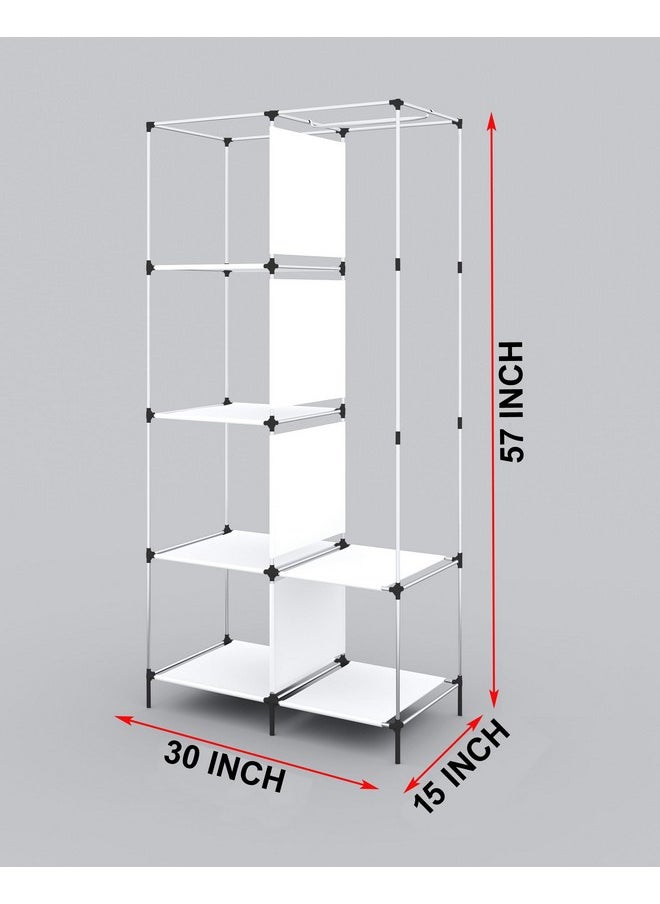GTC GTC® 4+2 Layer Collapsible Wardrobe for Clothes with Side Pocket 7800-1 (Non Woven Fabric, 84x42.5x166CM, Grey)  - Image 4