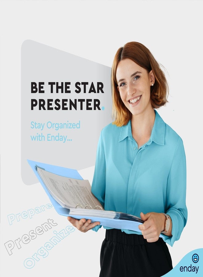 Enday مجلد إنداي مقاس 1 بوصة - مجلد بثلاث حلقات مقاس 1 بوصة، حلقات دائرية بألوان الباستيل مع غلاف شفاف لورق مقاس 8.5 × 11 بوصة وجيبين داخليين، للوازم المدرسية والمكتبية والمنزلية - عبوة من 4 قطع - Image 2