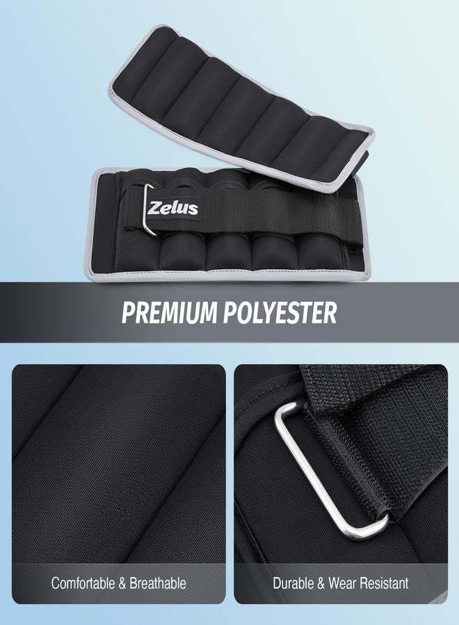 ZELUS 1 Pair Adjustable Ankle Weights, 2 4 6 8 10 lb Modularized Leg Weight Straps for Women Men, Weighted Ankle Weight Set with Reflective Strip, 1-5 lb per Ankle Strap for Gym Yoga Jogging Walking - Image 4