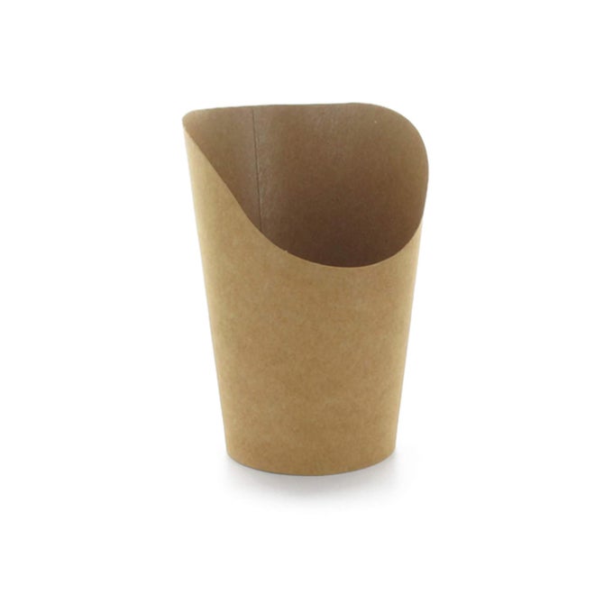 210GSP49BR FRENCH FRY HOLDER DISPOSABLE FRENCH FRIES OR WRAP CUP BROWN KRAFT PAPER FOOD CONTAINERS FRENCH FRY HOLDER ECO FRIENDLY PAPER FOOD HOLDER 55 OZ CASE OF 1200