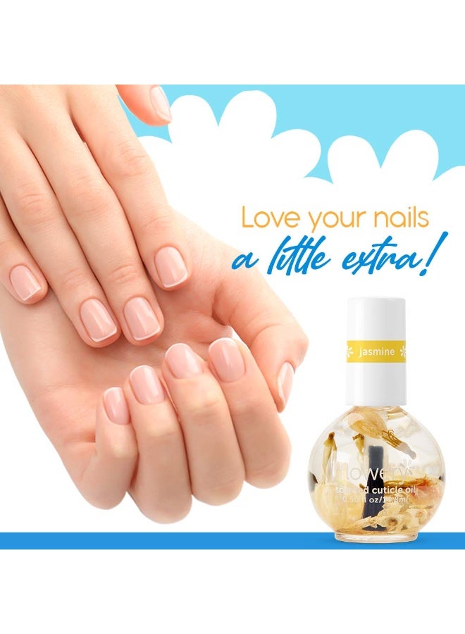 Flowery Flowery Jasmine Scented Cuticle Oil, 0.5 oz, 1 Pack  - Image 3