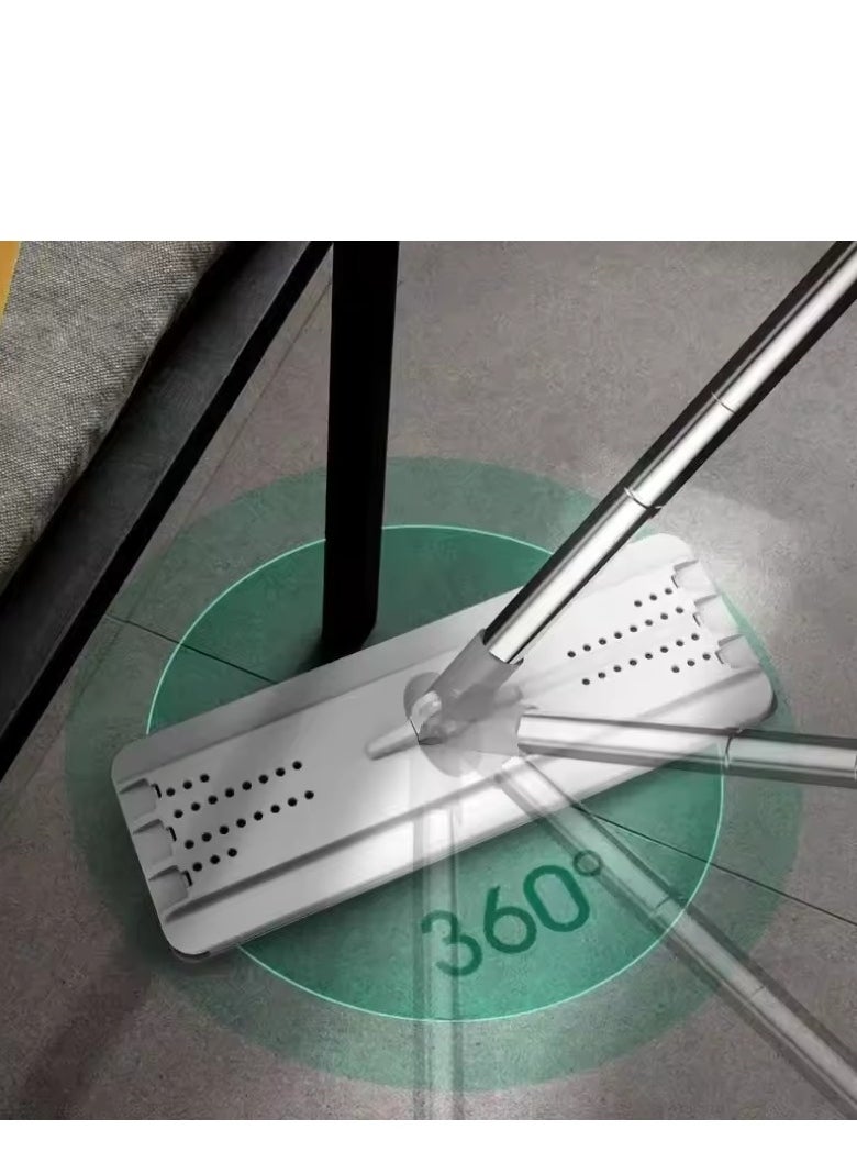 Generic - 360° Rotating Mop Wet Dry Cleaning Mop Flat Squeeze Mops with Bucket Thickened Strong Adsorption No Linting Super Stain Removing Lazy No Hand-Washing Floor Cleaning System kit with 6 Washable Microf - Image 1