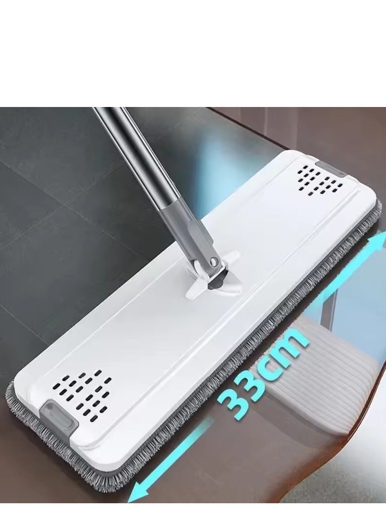 Generic - 360° Rotating Mop Wet Dry Cleaning Mop Flat Squeeze Mops with Bucket Thickened Strong Adsorption No Linting Super Stain Removing Lazy No Hand-Washing Floor Cleaning System kit with 6 Washable Microf - Image 1