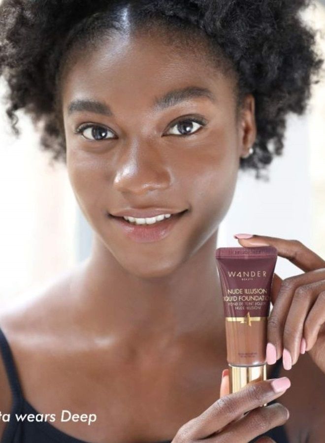 Wander Beauty Foundation Liquid Makeup - Color Corrector - WANDER BEAUTY NUDE ILLUSION LIQUID FOUNDATION - Vegan Makeup, Buildable, Natural Radiant Finish. Spot Concealer, Covers Blemishes, Redness & Discoloration - Image 3