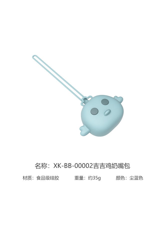 Fda Silicone Jiji Chicken Pacifier Clip Storage Bag With Lanyard Pacifier Chain Teether Storage