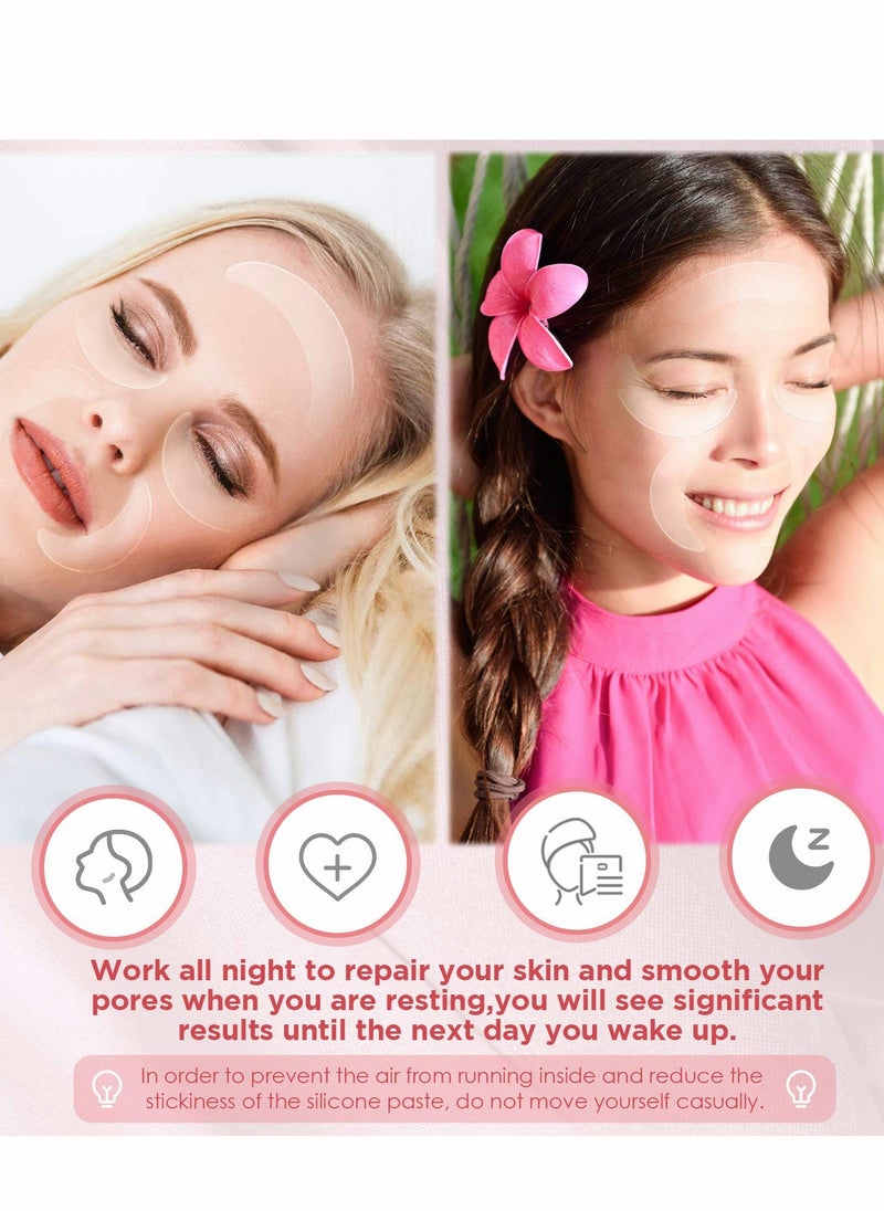 SYOSI 12 Pieces Silicone Eye Wrinkle Pads, Under Eye Patches, Anti Aging Skincare Eye Patch Treatment Masks Reusable Reduce Skin Wrinkles Patches for Mouth and Eyes Smile Fine Lines  - Image 5