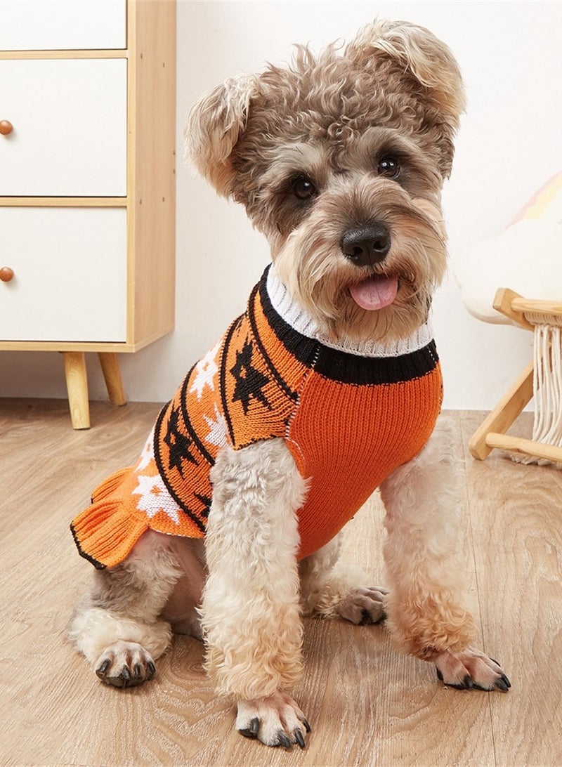 Loquat New Dog Skirt Autumn Winter Stars Polka Dot Clothing Environment Orange - Image 1