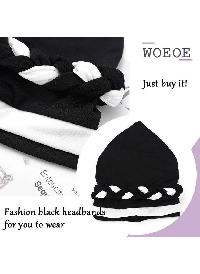 Woeoe - African Turban India'S Hat Black Stretch Braid Head Wrap For Women - Image 1