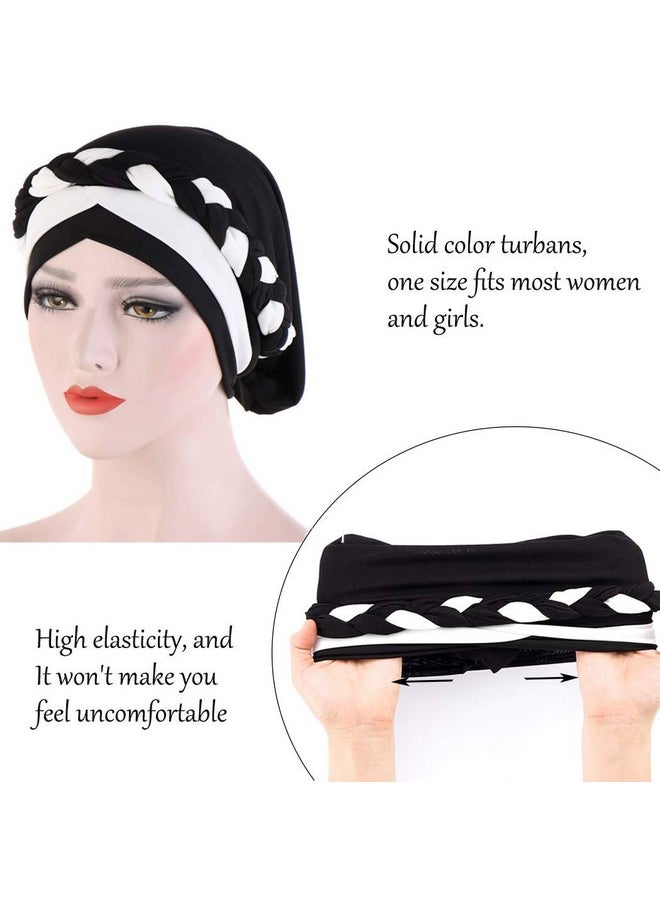 Woeoe - African Turban India'S Hat Black Stretch Braid Head Wrap For Women - Image 1