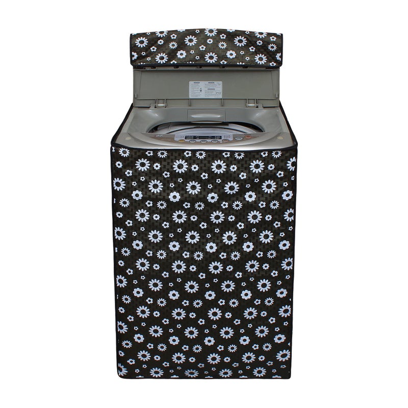 Lithara PVC Top Load Fully Automatic Washing Machine Cover For 6 kg, 6.2 Kg, 6.5 Kg, 7 Kg | Size : 58.4 x 58.4 x 88.9 Cm | (Dark Green) - Image 4