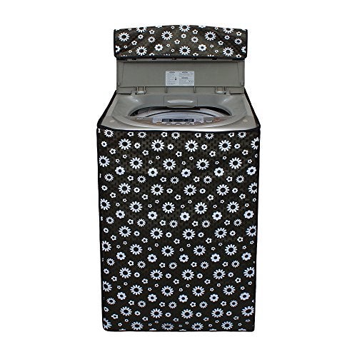 Lithara PVC Top Load Fully Automatic Washing Machine Cover For 6 kg, 6.2 Kg, 6.5 Kg, 7 Kg | Size : 58.4 x 58.4 x 88.9 Cm | (Dark Green) - Image 1