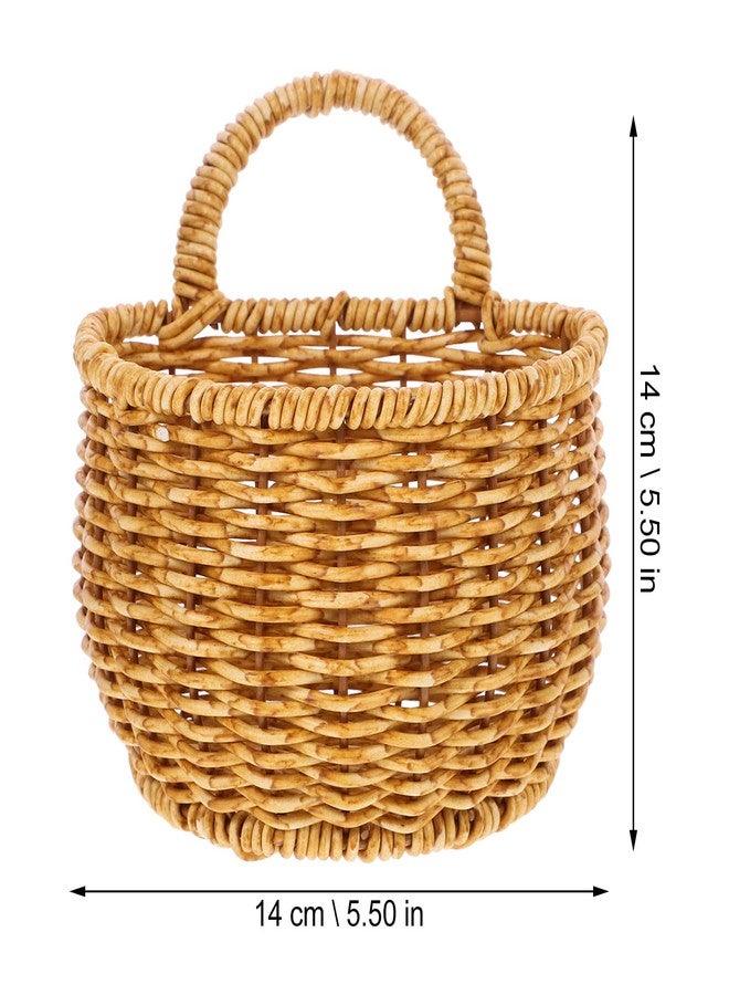 BESTOYARD 2Pcs Handwoven Wall Hanging Storage Basket, 11.02 X 5.51 X 5.51 Inch Imitation Rattan Organizer for Kitchen, Bathroom, Household Sundries - Image 2