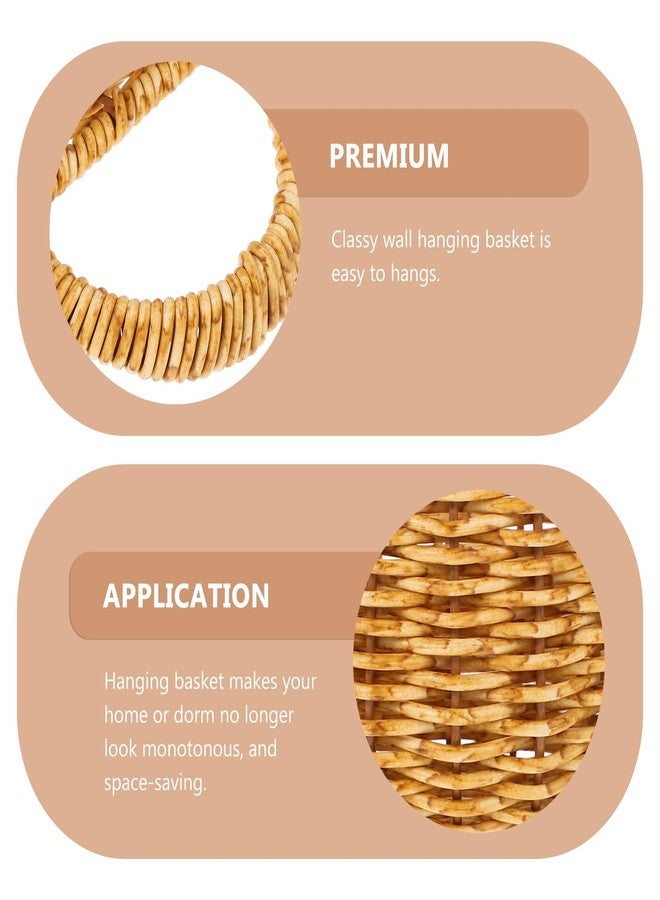 BESTOYARD 2Pcs Handwoven Wall Hanging Storage Basket, 11.02 X 5.51 X 5.51 Inch Imitation Rattan Organizer for Kitchen, Bathroom, Household Sundries - Image 4