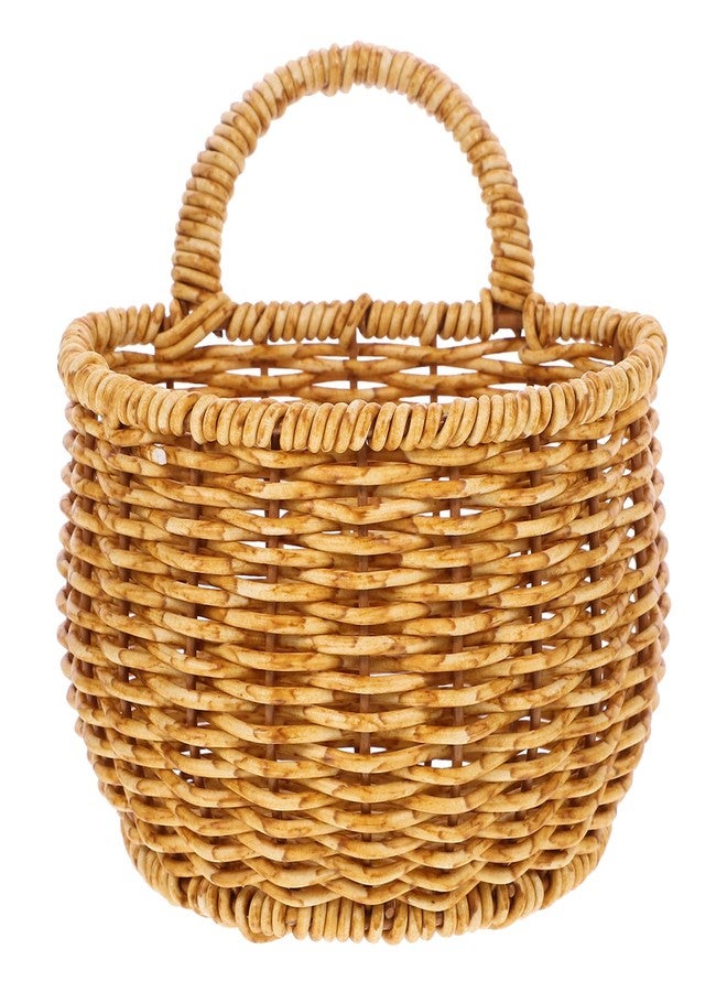 BESTOYARD 2Pcs Handwoven Wall Hanging Storage Basket, 11.02 X 5.51 X 5.51 Inch Imitation Rattan Organizer for Kitchen, Bathroom, Household Sundries - Image 1