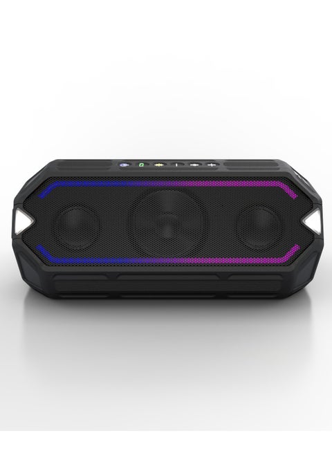 HydraBoom Wireless Portable Bluetooth Speakers, USB Type-C Rechargeable, 100-foot wireless range, Stereo Speaker with LED Lights, IP67 Floats in Water, Voice Assistant,16 Hour Playtime, Black