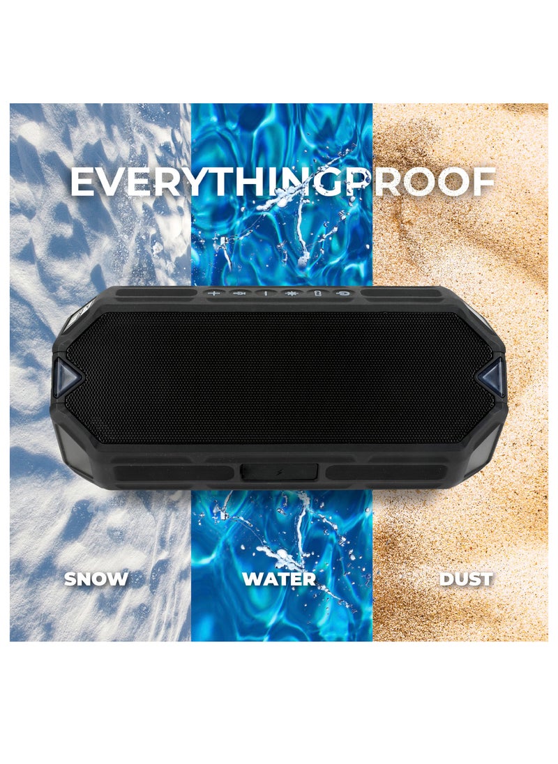 Altec Lansing - HydraBoom Wireless Portable Bluetooth Speakers, USB Type-C Rechargeable, 100-foot wireless range, Stereo Speaker with LED Lights, IP67 Floats in Water, Voice Assistant,16 Hour Playtime, Black - Image 1