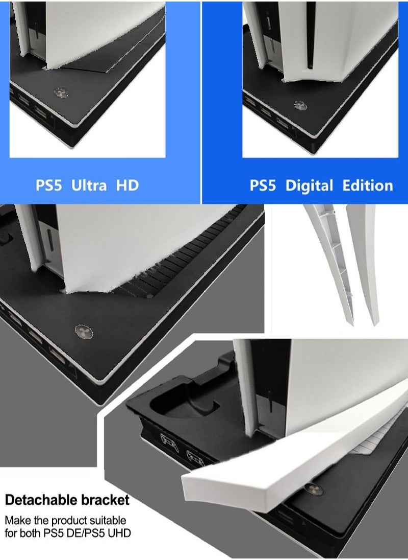Flash Hawk PS5 Cooling Station with LED Light and Dual Controller Charger for Playstation 5 Console Ultra HD and Digital Edition  - Image 4