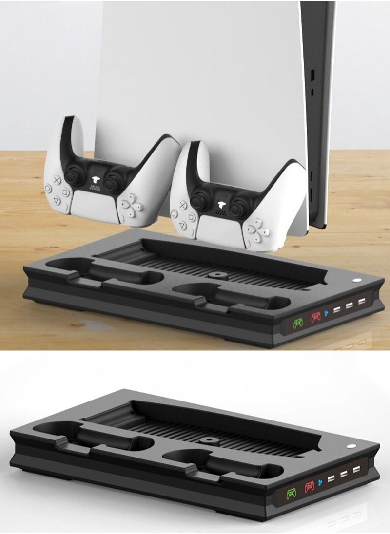 Flash Hawk PS5 Cooling Station with LED Light and Dual Controller Charger for Playstation 5 Console Ultra HD and Digital Edition  - Image 3