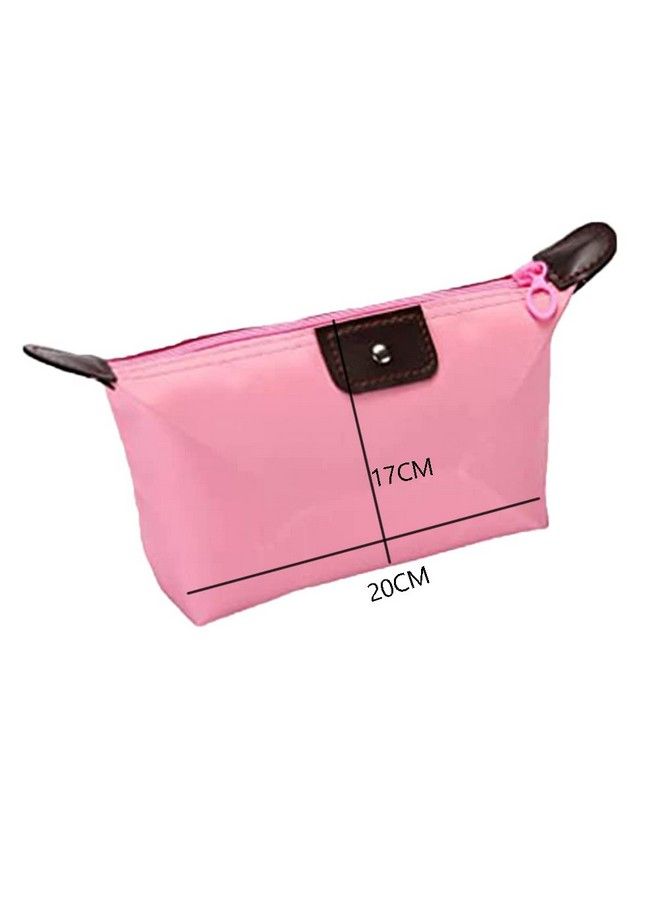 Syga 2 Pcs Women Cosmetic Makeup Mini Nylon Bag Pouch Organizer Storage Bag Pouch Holder (Yellow & Pink)  - Image 4