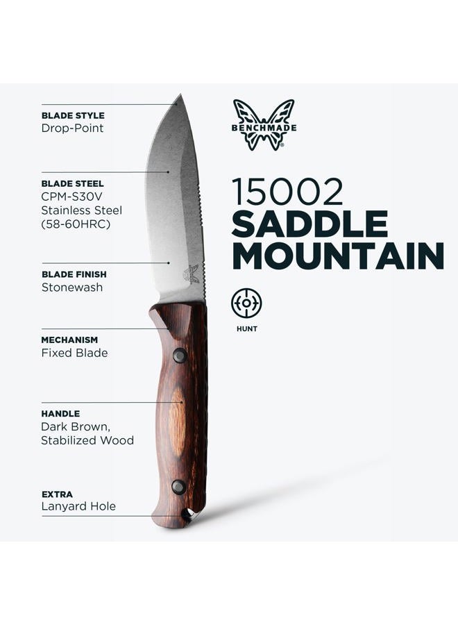 Benchmade Saddle Mountain 15002 Hunting Knife with Wood Handle (15002) - Image 2