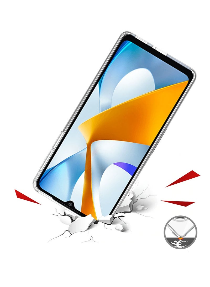 Techie Xiaomi Poco C40 TPU Soft Corner Ultra Slim Clear Case Shockproof Anti Fingerprint Transparent Protective Back Cover - Image 4