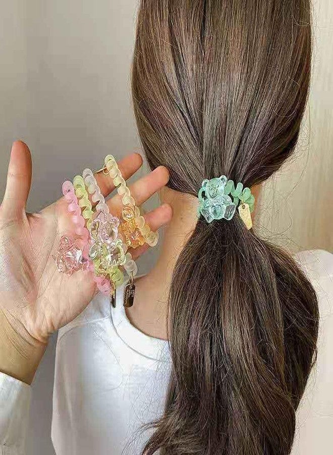 Plenteous Spiral Hair Ties, Elastic Phone Cord Ponytail Holders Waterproof Hair Accessories for Women, Girls, Kids, Teens of All Hair Types (Solid Colors, Pack of 3) - Image 5