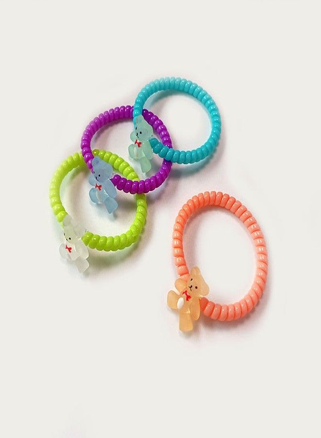 Plenteous Spiral Hair Ties, Elastic Phone Cord Ponytail Holders Waterproof Hair Accessories for Women, Girls, Kids, Teens of All Hair Types (Solid Colors, Pack of 3) - Image 1