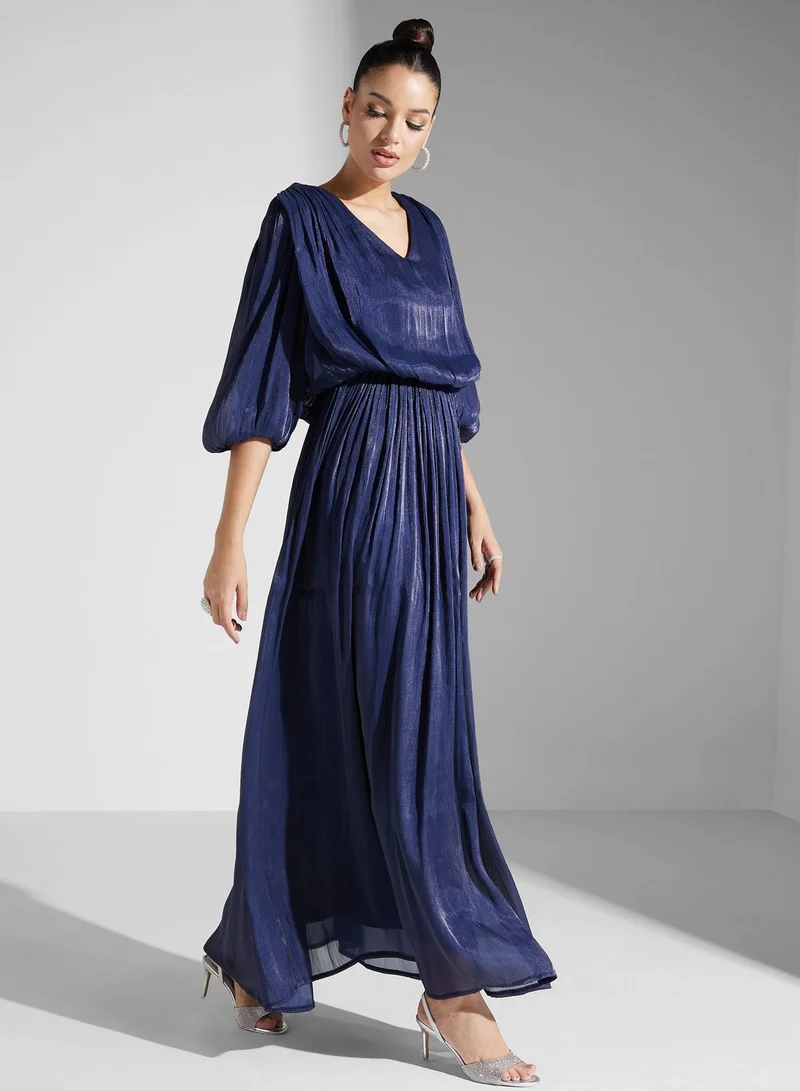 Iyra Metallic Blouson Dress
