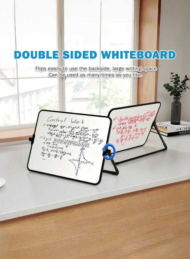JoyousSto Double Sided Magnetic Desktop Whiteboard 11.81*16.54in(30x42cm)  Dry Erase Small White Board with Stand A3 Mini Whiteboard with Stand Desk Stable Meeting Notebook for Noting Working Memo School Home Business Office - Image 5