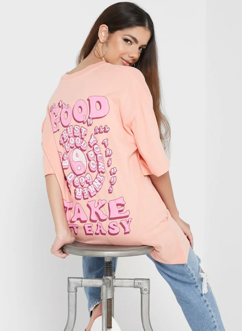 Topshop Petite Graphic Detail Back T-Shirt
