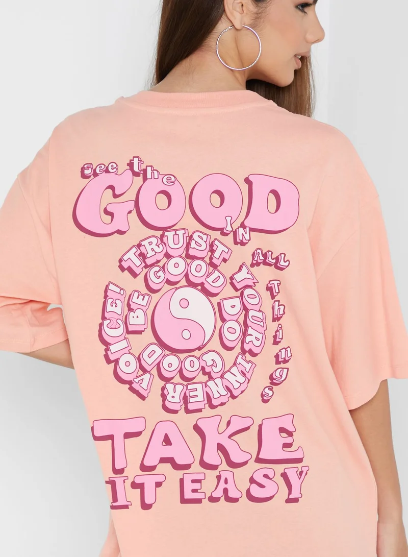 Topshop Petite Graphic Detail Back T-Shirt