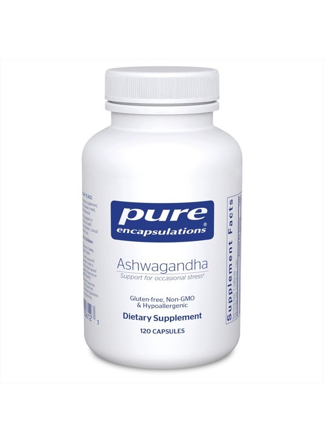 Pure Encapsulations Ashwagandha - 500 mg Ashwagandha Extract - Metabolism & Stress Support - Immune Support - GMO Free & Vegan - 120 Capsules - Image 1