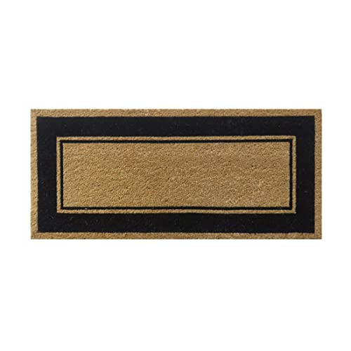 ATMAH Thick Black Border Coir Door Mat (40cm x 90 cm, Rectangular) - Image 1