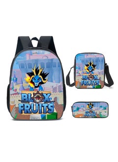 Blox Blox Fruits Cartoon Backpack Three-piece Student School Bag 