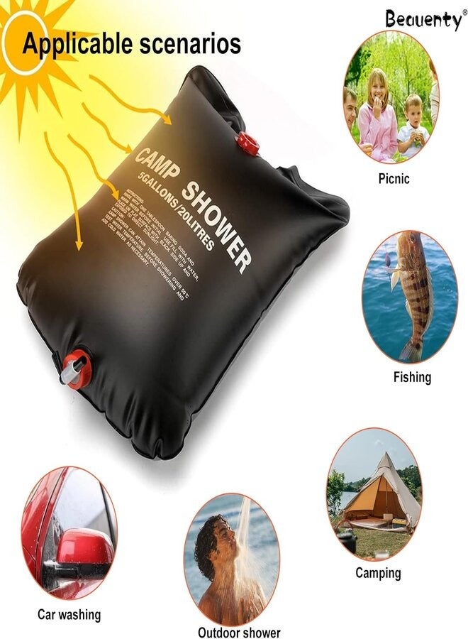 Camp Shower Camping Portable Solar Shower Bag 5 Gallons 20 Liters For Camping - Image 4