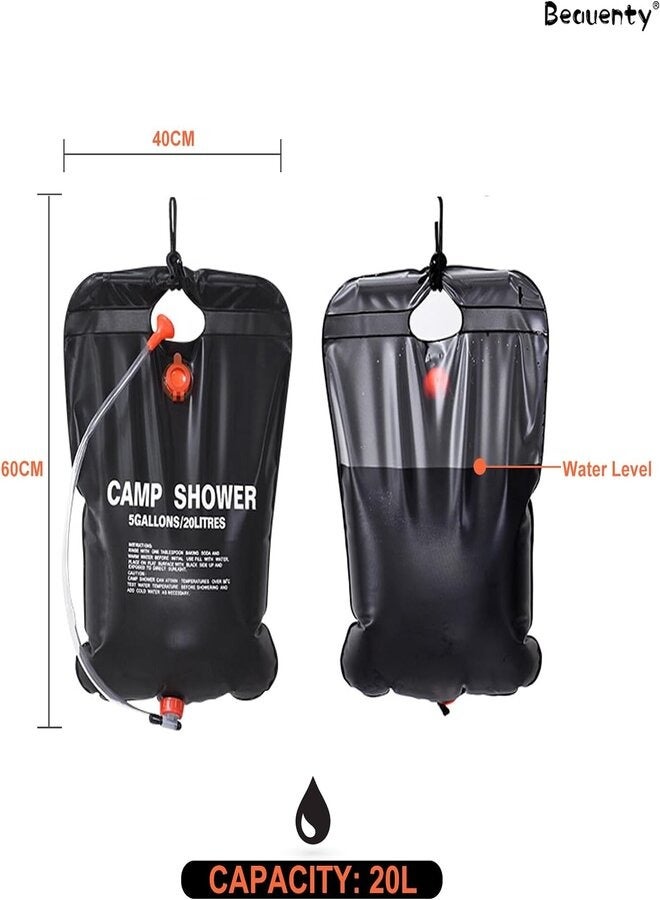 Camp Shower Camping Portable Solar Shower Bag 5 Gallons 20 Liters For Camping - Image 2