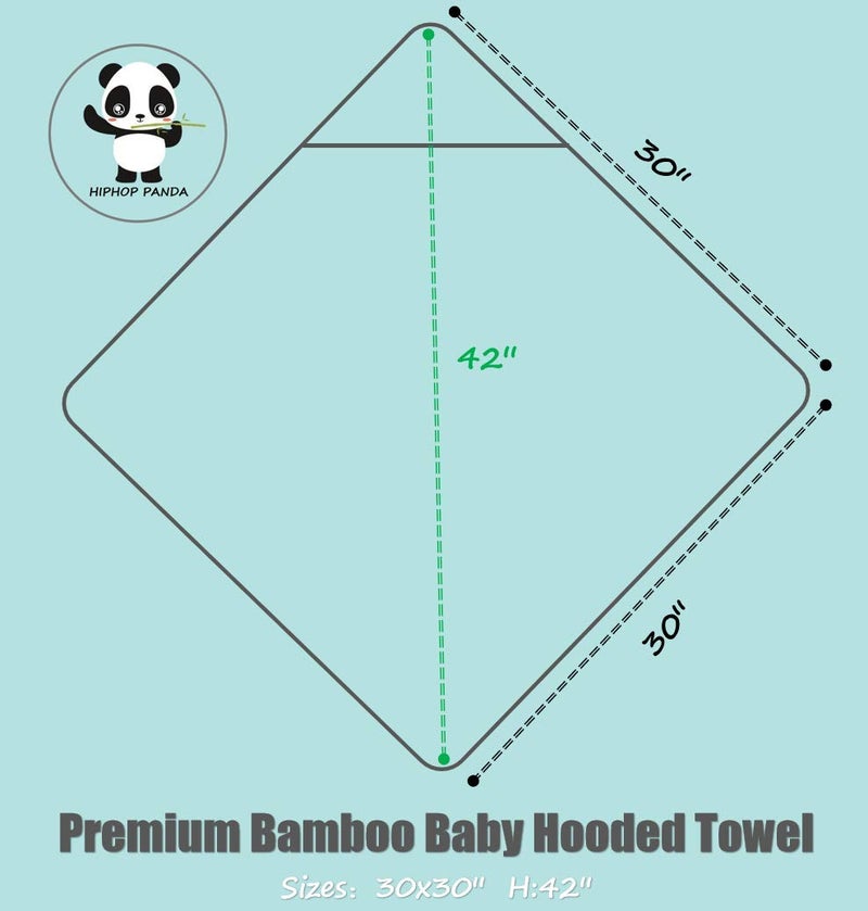 HIPHOP PANDA Hooded Towel - Rayon Made from Bamboo, Bath Towel with Bear Ears for Newborn, Babie, Toddler, Infant - Absorbent Large Baby Towel - Purple Penguin, 30 x 30 Inch - Image 2