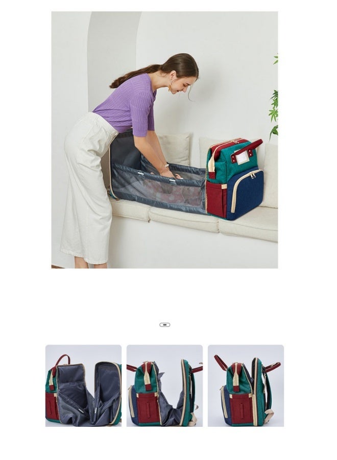 دوكو حقيبة ظهر للحفاضات للأطفال، محطة تغيير حفاضات متعددة الوظائف للبنين والبنات للاستخدام الخارجي والسفر، هدايا الاستحمام للرضع، سعة كبيرة، مصنوعة من أكسفورد 900 دينير، تحتوي على منفذ USB - Image 2