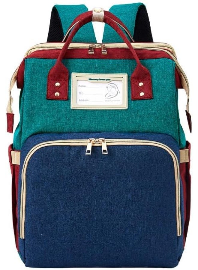 دوكو حقيبة ظهر للحفاضات للأطفال، محطة تغيير حفاضات متعددة الوظائف للبنين والبنات للاستخدام الخارجي والسفر، هدايا الاستحمام للرضع، سعة كبيرة، مصنوعة من أكسفورد 900 دينير، تحتوي على منفذ USB - Image 1