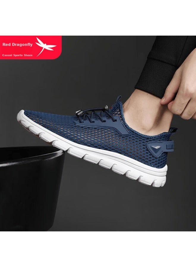 Red Dragonfly Men's Shoes, Hollow Mesh Breathable Sneakers, Lightweight Comfortable Outdoor Casual Mesh Shoes For Men C0210044 - Image 5