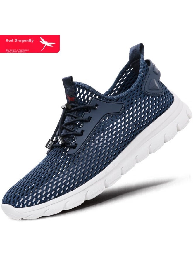 Red Dragonfly Men's Shoes, Hollow Mesh Breathable Sneakers, Lightweight Comfortable Outdoor Casual Mesh Shoes For Men C0210044 - Image 1