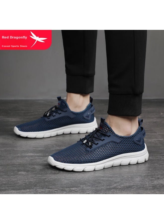 Red Dragonfly Men's Shoes, Hollow Mesh Breathable Sneakers, Lightweight Comfortable Outdoor Casual Mesh Shoes For Men C0210044 - Image 2