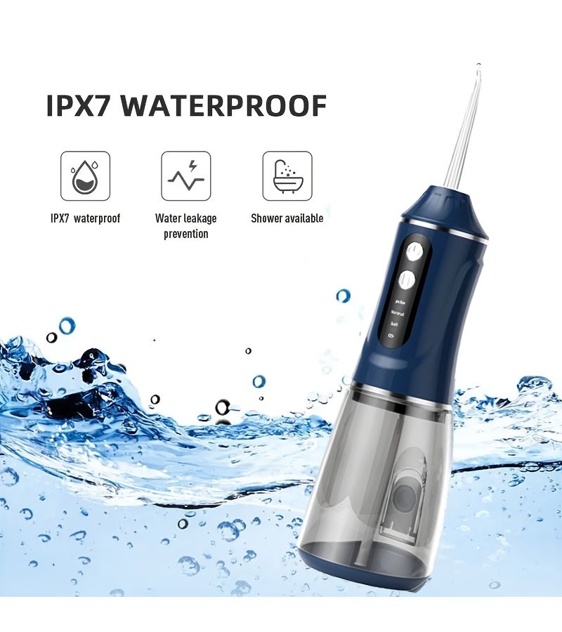 Black Detachable Nozzles Electric Water Flosser Portable USB Rechargeable Oral Cleaner - Image 4
