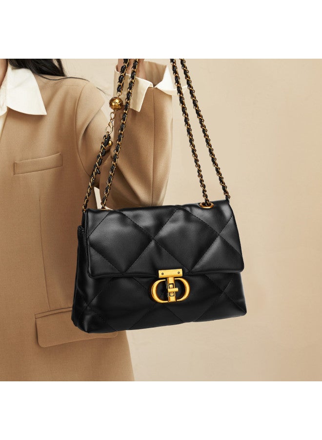 St&Sat Women's Bag, Small Elegant Style, Versatile Diamond Quilted Chain Crossbody Bag, Underarm Bag, Shoulder Bag, Women's Handbag - Image 3