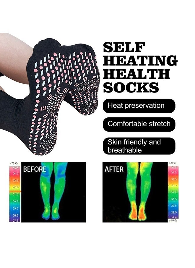 SOUTH MOON 1 Pair Self Heating Socks, Magnetic Socks, Heated Socks, Comfortable Breathable Magnetic Massage Socks for Men and Women Outdoor, Winter Cold Feet Camping Hiking Riding Motorcycle Warm Socks (Black)  - Image 4