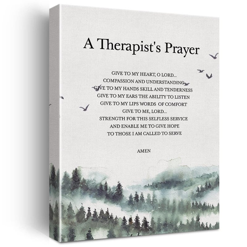 Therapist Wall Art a Therapists Prayer Give to My Heart Canvas Print Inspirational Framed Artwork Painting for Home Office Wall  Tabletop Decor
