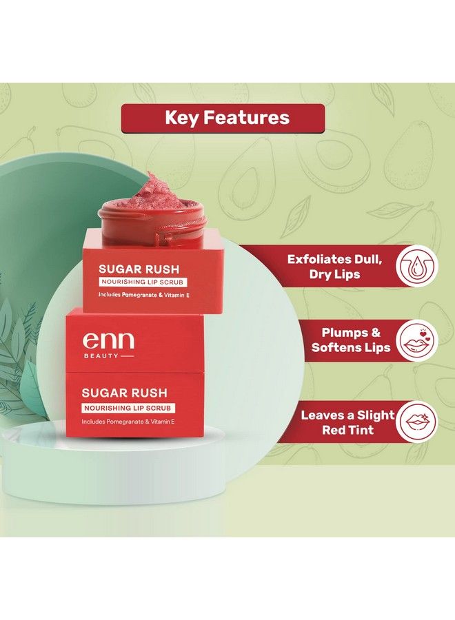 ENN Sugar Rush Nourishing Lip Scrub ; Removes Dead Skin Cells ; Beeswax ; Lightens Dark Lips ; Exfoliator ; Raw Sugar ; Natural ; For Men & Women ; 6Gm - Image 4