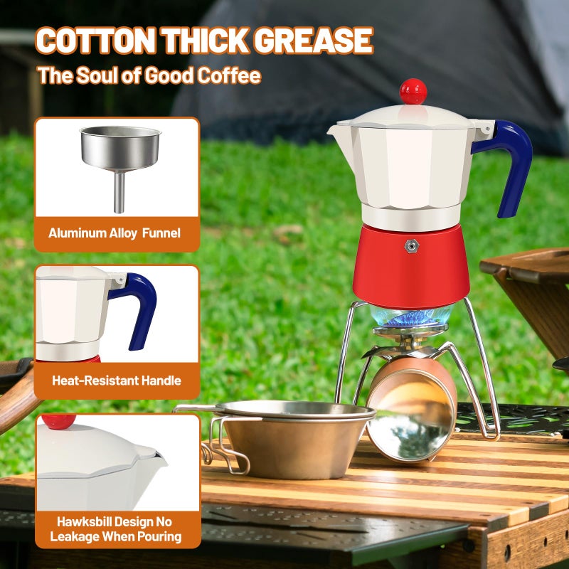 DITOSH 3 Cup Aluminum Espresso Stovetop Moka Pot Express Coffee Maker Percolator Italian Classic Mocha Coffee Machine for Italian and Cuban Cafe Brewing for Home & Camping 150ml 5oz - Image 5